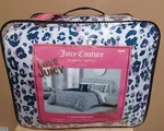 Juicy Couture Leopard Print 6PC Twin Bed Comforter, Sham, Sheet Set,pillow. Fixed Price $75.99.