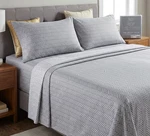 Nwt New King Sheet Set Signature Collection Microfiber 4 Pc. Modern Gray Chevron. Fixed Price $39.99.