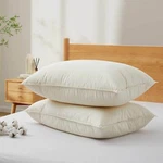 2 Pack Classic 75% White Down Pillows, 100% Organic Cotton, King Queen. Fixed Price $104.99.