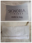 Signoria King Flat Sheet Beige Embroidery Italian Exelent Condition. Fixed Price $22.00.