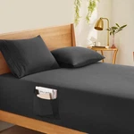 Horbaunal Extra Deep Pocket Fitted Sheet Only - Fits Up King, Dark Grey. Fixed Price $27.46.