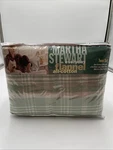 Martha Stewart Everyday Twin Flannel Sheet Set Green White Plaid All-cotton. Fixed Price $26.99.