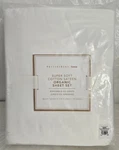 Pottery Barn Super Soft Cotton Sateen Organic Queen Sheet Set 4-PIECE White. Fixed Price $99.88.
