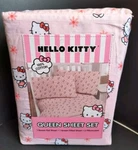 Pink Hello Kitty Sanrio Queen Sheet Set W/ Bows & Flowers 100% Cotton New!. Fixed Price $68.95.
