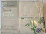 New Vtg Cannon Monticello 3PC Twin Sheet Set Les Fleurs No-iron Percale Usa Made. Fixed Price $20.00.