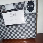 Paris Textile Collection King 6PC Micro Polyester Sheet Set Check Gray Black. Fixed Price $27.39.
