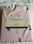 4 Pc Laura Ashley Queen Pink White Check Trees & Bows Cotton Sheet Set New. Fixed Price $68.00.