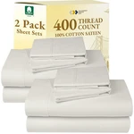 California Design Den Pack Of 2 Queen Sheet Set 400 Thread Count 100% Cotton.... Fixed Price $203.87.