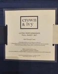 Nwts 100% Cotton Full Sheet Set Crown & Ivy Ultra Performance Navy 400 Thread. Fixed Price $23.99.