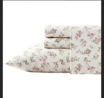 Laura Ashley Flannel Sheets King Size, Anti-pilling & Wrinkle Resistant. Fixed Price $49.99.