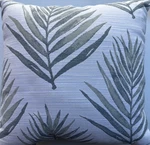 (1) Pottery Barn Outdoor Palm Jacquard 18X18" Bella Dura Blue Pillow - Sample. Fixed Price $62.99.