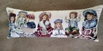 Oversized Needlepoint Christmas Pillow With Old Fashion Dolls. Great Condition. Fixed Price $198.99.