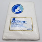 Vintage Sears Slumber Shop Perma-prest Percale Twin Flat Bed Sheet White New Nos. Fixed Price $29.88.