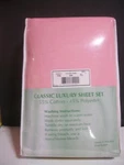 Vtg 3 Pc Haband Twin Sheet Set Pink Unopened 55% Cotton 45% Poly. Fixed Price $14.95.