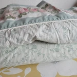 Vtg Laura Ashley King Flat Fitted Sheet Pink Rose Floral Green Pinstripe Usa. Fixed Price $29.40.