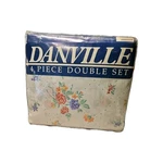 Vintage Danville Sheet Double Flat Fitted Pillow Cases Floral 4 Pc Set New. Fixed Price $27.95.