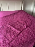 Vtg Yves Delorme Darsii Pattern Queen 3 Pc Fitted Sheet, Quilt, Sham. Fixed Price $165.00.