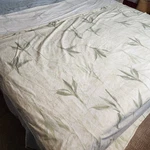 Yves Delorme Flat Sheet Ficus Pattern Delicate Sage Green Queen 90" W 106". Fixed Price $69.00.