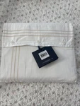Ralph Lauren Organic Cotton Flat Sheet, Ivory & Tan Embroidery King Nip $245. Fixed Price $50.00.