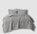 Madison Park Gray Embroidered Medallion Faux Fur 3-PC. Comforter Set, Full/queen. Fixed Price $83.96.