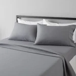 Queen Dark Gray Bed Linen Set Soft Microfiber Sheet With Pillowcases. Fixed Price $20.19.