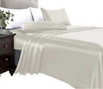 Artall Silky Super Soft 4 Piece Deep Pocket Satin Sheet Set, King Size Beige. Fixed Price $30.00.