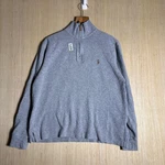 Polo Ralph Lauren Sweater Mens Small Grey Long Sleeve 1/4 Zip Casual Pullover. Fixed Price $30.00.