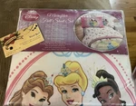 Disney Princess New Full Sheet Set Soft Microfiber Cinderella Tiana Belle Floral. Fixed Price $39.00.