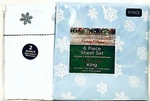 Britannica Home Retreat Holiday Collection Snowflakes 6 Piece King Sheet Set. Fixed Price $46.08.
