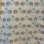 Serendipity Aqua & Gray Elephant Queen Flat Sheet Fabric 100% Cotton Percale. Fixed Price $31.66.