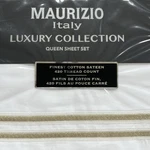 New Maurizio Italy Queen Sheet Set 4PC White Cotton Sateen 420 Tc Luxury Bedding. Fixed Price $119.99.