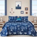 Djoymock Coastal King Size Set 3 Pcs, Summer Blue Beach Theme Wi.... Fixed Price $68.04.
