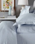 Bellino Luxury Italian Linens Millerighe Duvet Cover & Shams, King, Sky, New. Fixed Price $259.00.