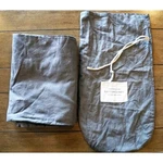 Restoration Hardware Fog Gray Stonewashed Cotton Linen Twin Sheet Flat. Fixed Price $85.00.