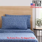 Mainstays Adult Extra Soft Jersey Bed Sheet Set, Queen, Blue Crackle, 4 Pieces. Fixed Price $25.32.