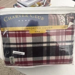 Charter Club Gregory King 100% Cotton Flannel Duvet Red Black Plaid. Fixed Price $69.99.