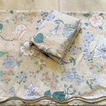 Barbara Brody Martex Twin Sheet Flat + Fitted Beige Peach Blue Meandering Vines. Fixed Price $28.78.