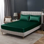 Homiest Blackish Green Satin Fitted Sheet King Size, Deep Pocket, Luxury Ult.... Fixed Price $24.01.