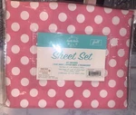 Pink/white Pokadot Full Size Kute Kids Sheet Set *new*. Fixed Price $17.25.