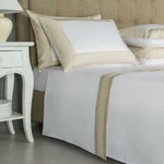 Frette Porto King Flat Sheet 2 Shams White Sandstone No Fitted Hotel New. Fixed Price $489.99.