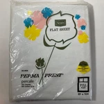 Sears Full Flat Percale Sheet White Perma Prest Polycotton Vintage Nos. Fixed Price $19.50.