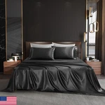 Na Hommxjf 4PCS Black Satin Sheets Queen Size Silky Sets. Fixed Price $41.55.