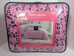 Juicy Couture Pink/black Leopard 8PC Queen Bed Set Comforter,shams,sheets,pillow. Fixed Price $110.00.