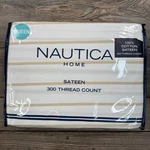 Nautica 4-PIECE Queen Sheet Set 100% Cotton 300 Thread Count Beige Stripe New. Fixed Price $49.99.