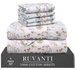 Ruvanti 6 Pcs Cotton Sheets - 100% Natural Soft, Lightweight & Breatha.... Fixed Price $68.58.