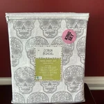 Goblin & Ghoul Sugar Skull Skeleton 100% Cotton White Gray King-sheet Set-nwt. Fixed Price $70.00.