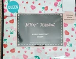 Betsey Johnson Valentines Sweet Tart Heart Cherries Polyester Queen Sheet Set. Fixed Price $49.88.