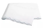 Matouk Dakota Ceylon Percale Queen Flat Sheet Scalloped Light Blue Embroidered. Fixed Price $199.00.