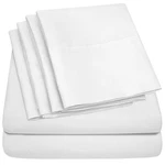 Queen Sheets 6 Piece 1500 Supreme Microfiber Fine Brushed Deep Pocket White. Fixed Price $39.48.