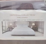 Extra Deep Pocket Pcs Sheet Set 400 Thread 100% Cotton Gray Stripe By Imperial. Fixed Price $49.00.